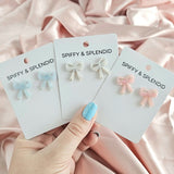 Bow Studs - Light Blue