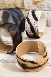 Tiger Print Leather Magnetic Bracelet