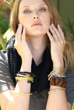 Tiger Print Leather Magnetic Bracelet